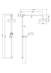 Nuie Dual Function Rigid Riser Kit Chrome (A3606) line drawing