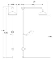 Nuie Dual Rigid Riser Kit Chrome (AM312) line drawing