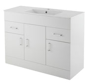 Nuie Eden 1000mm Gloss White floor standing vanity unit with mid-edge basin