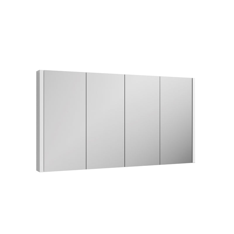 Nuie Eden 1180mm Gloss White wall hung mirror cabinet
