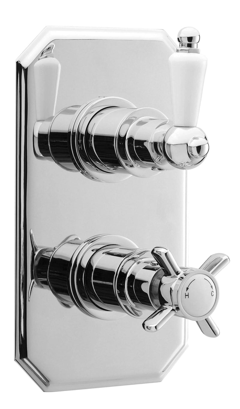 Nuie Edwardian Chrome Twin Thermostatic Concealed Shower Valve — A3033
