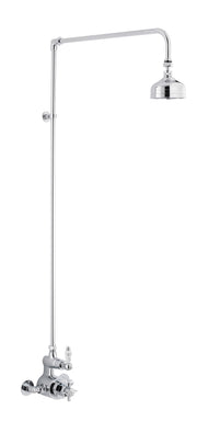 Nuie Edwardian Chrome Twin Thermostatic Exposed Shower Valve & Rigid Riser — CP148