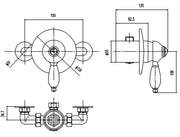 Nuie Edwardian Exposed Shower Valve Chrome (A3201) line drawing