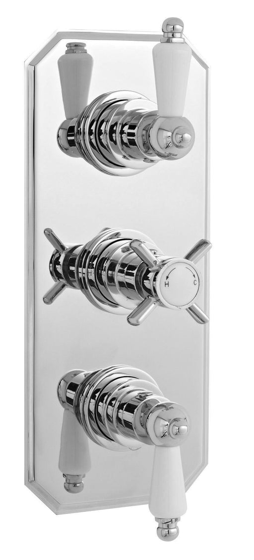 Nuie Edwardian Triple Thermostatic Shower Valve Chrome (A3057)