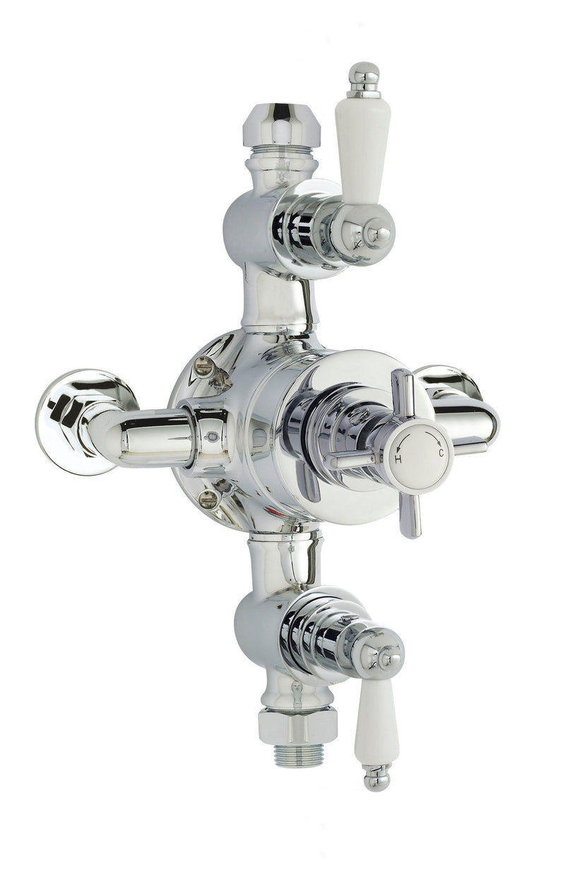 Nuie Edwardian Triple Thermostatic Shower Valve Chrome (A3057E)