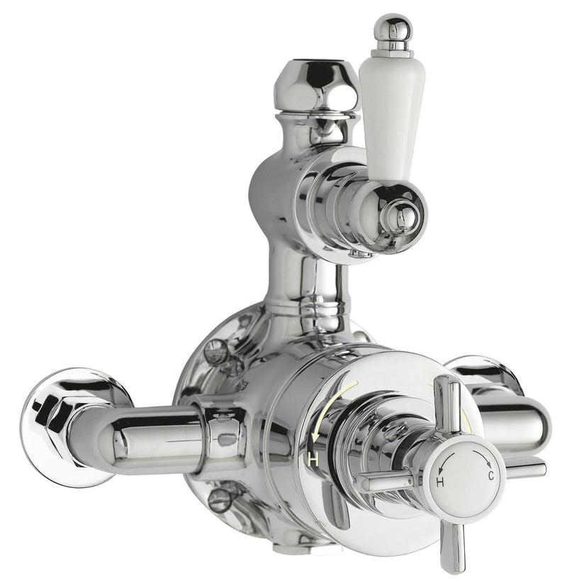 Nuie Edwardian Twin Thermostatic Shower Valve Chrome (A3056)