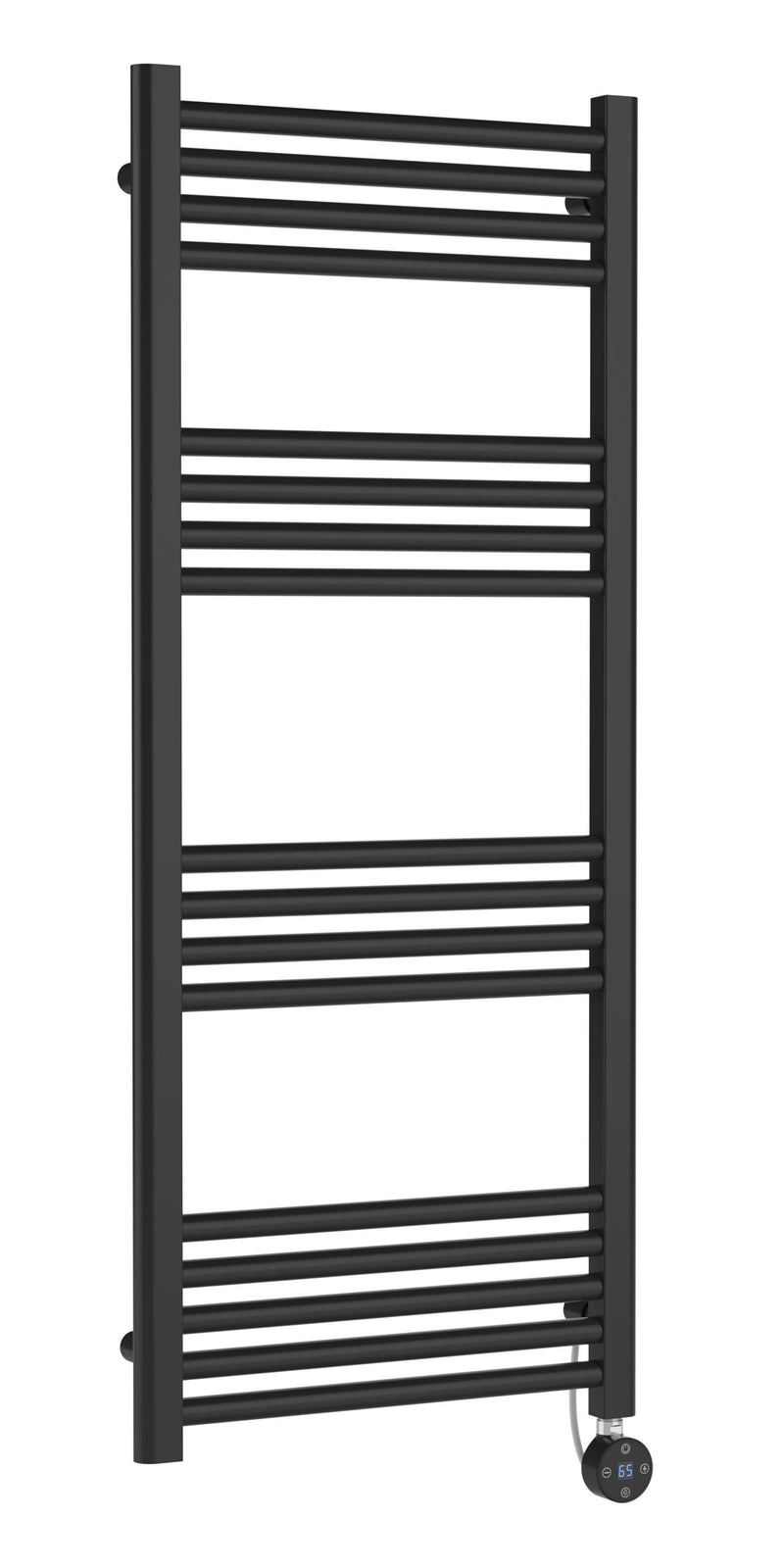 Nuie Anthracite 1200 x 500mm vertical electric heated towel rail