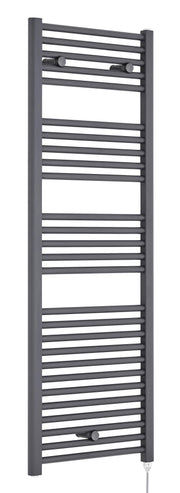 Nuie Anthracite 1375 x 480mm vertical electric heated towel rail
