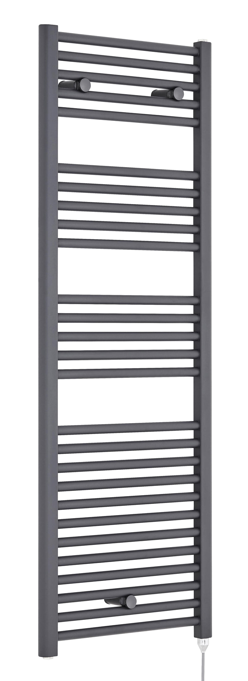 Nuie Anthracite 1375 x 480mm vertical electric heated towel rail