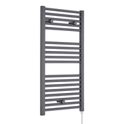 Nuie Anthracite 920 x 480mm vertical electric heated towel rail