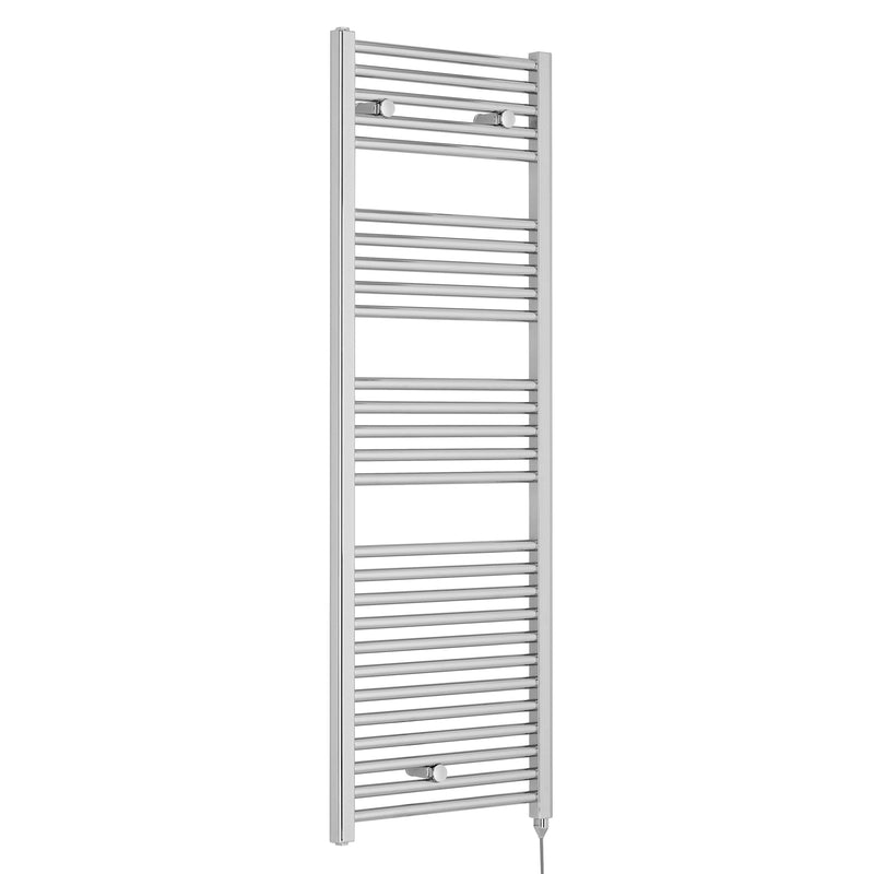 Nuie Chrome 1375 x 480mm vertical electric heated towel rail