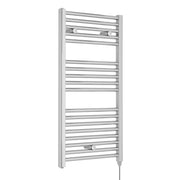 Nuie Chrome 920 x 480mm vertical electric heated towel rail