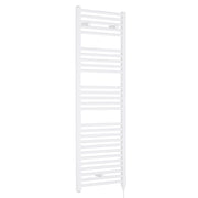 Nuie White 1375 x 480mm vertical electric heated towel rail