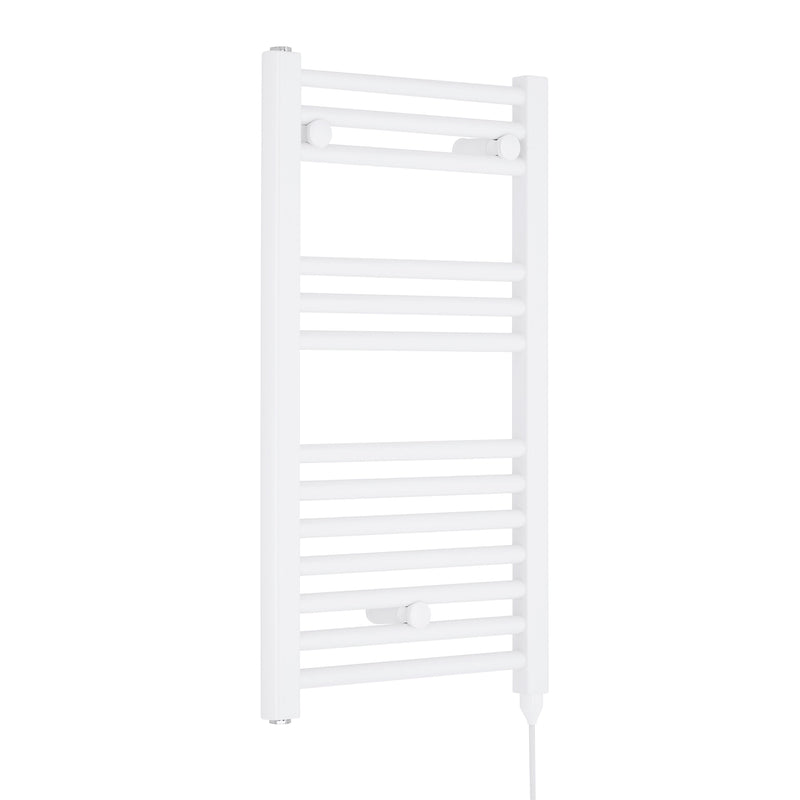 Nuie White 720 x 400mm vertical electric heated towel rail