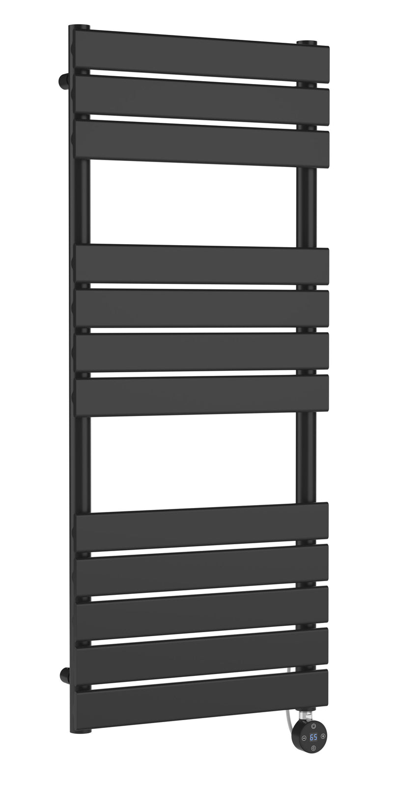 Nuie Anthracite 1213 x 500mm vertical electric flat panel heated towel rail