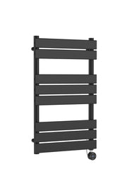 Nuie Anthracite 840 x 500mm vertical electric flat panel heated towel rail