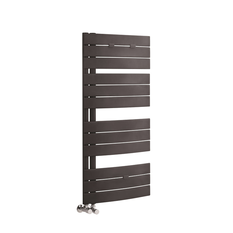 Nuie Elgin Anthracite 1080 x 550mm horizontal heated towel rail