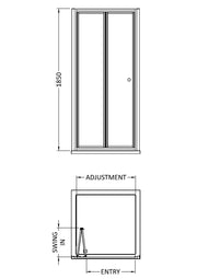 Nuie Ella Bi-Fold Shower Door (All Sizes) line drawing