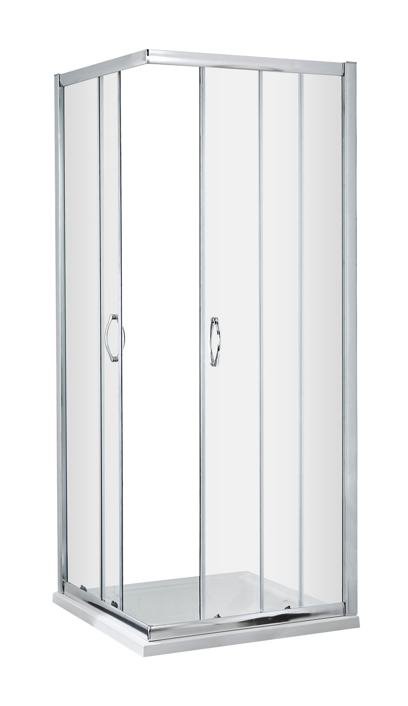 Nuie Ella Corner Entry Shower Enclosure (All Sizes) 800 x 800mm in Chrome (SQCE8080-E5)