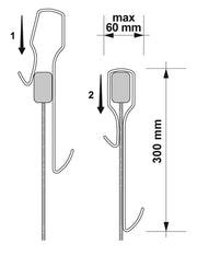 Nuie Enclosure Hook for Framed Enclosures Chrome (ACC004) line drawing