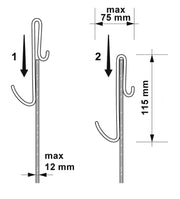 Nuie Enclosure Hook for Frameless Enclosures line drawing