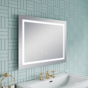Nuie Enif 800x600mm LED touch sensor mirror in a contemporary bathroom