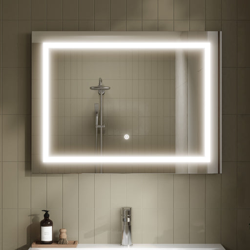 Nuie Enif LED touch sensor mirror in a modern bathroom