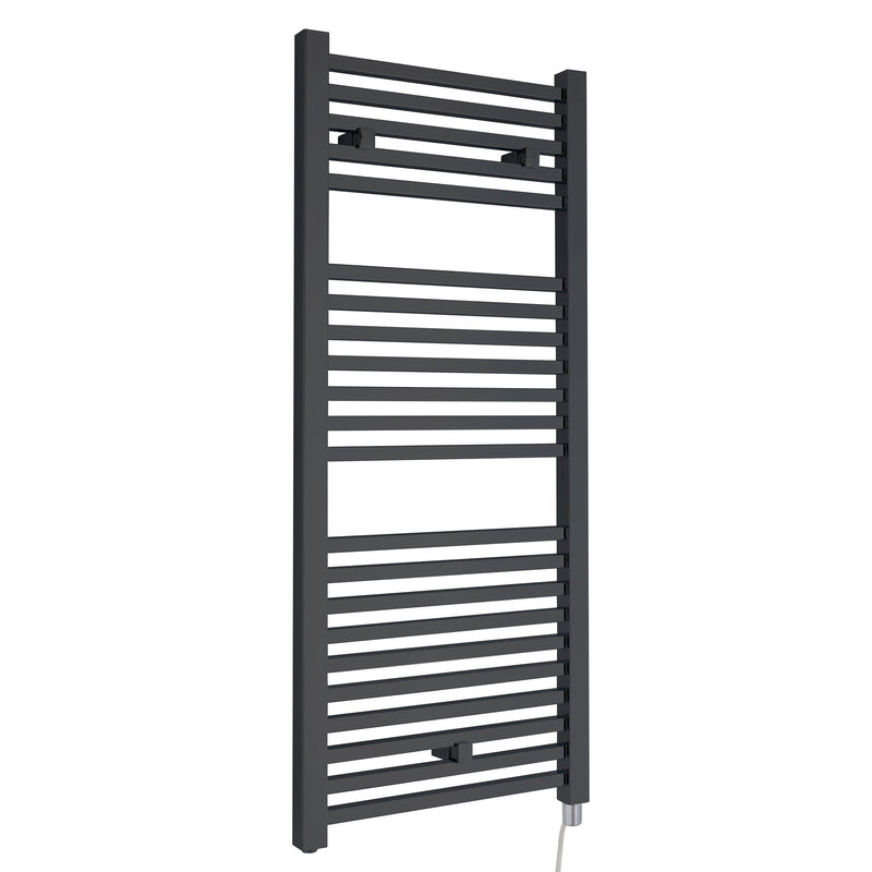 Nuie Eton Anthracite 1100 x 500mm vertical electric heated towel rail