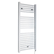 Nuie Eton Chrome 1100 x 500mm vertical electric heated towel rail