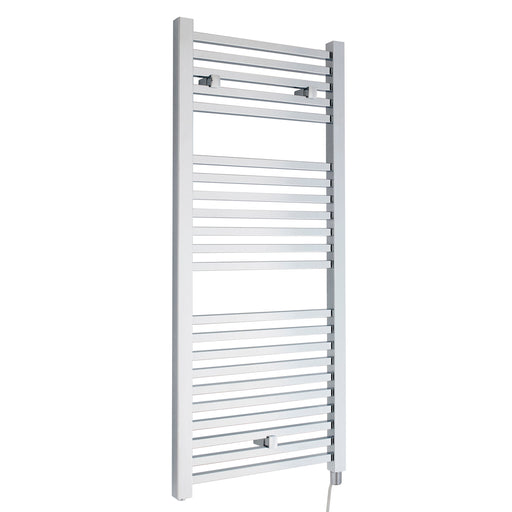 Nuie Eton Chrome 1100 x 500mm vertical electric heated towel rail