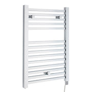 Nuie Eton Chrome 690 x 500mm vertical electric heated towel rail