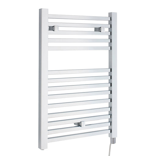 Nuie Eton Chrome 690 x 500mm vertical electric heated towel rail