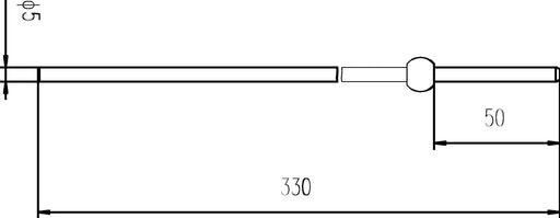 Nuie Extended Horizontal Rod Chrome (FA301) line drawing