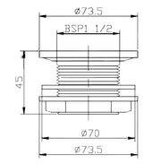Nuie Fast Flow Shower Tray Waste Chrome (E385) line drawing