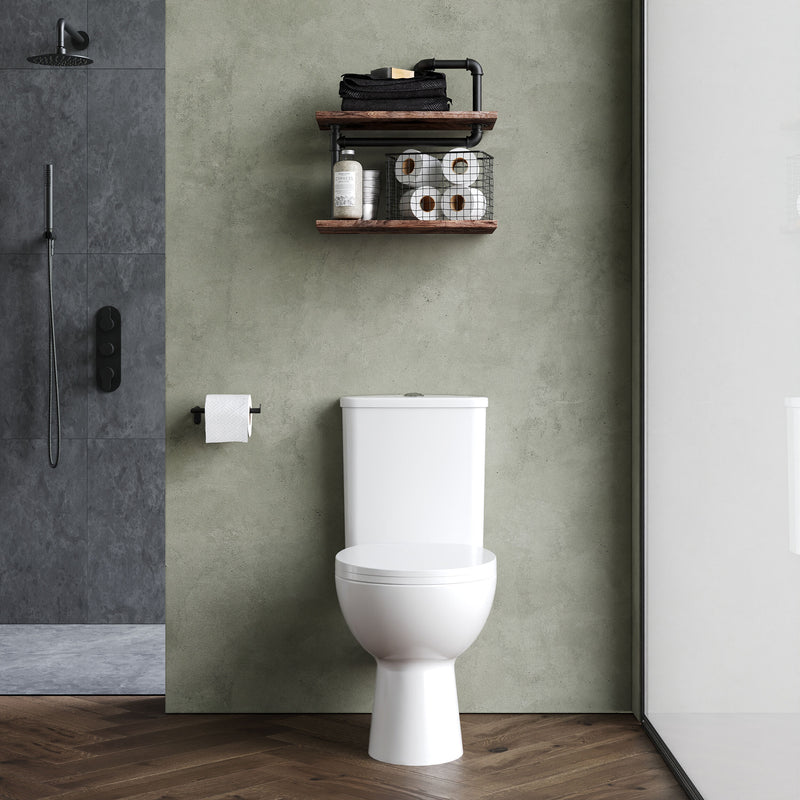 Nuie Fay rimless close coupled toilet in a contemporary bathroom