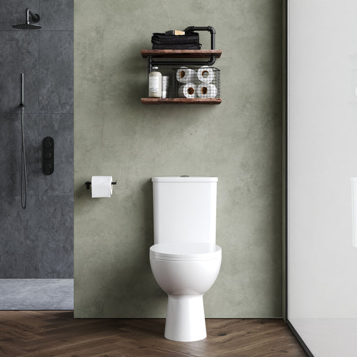 Nuie Fay rimless close coupled toilet in a contemporary bathroom