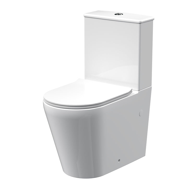 Nuie Fenton close coupled toilet with cistern and soft close seat in white