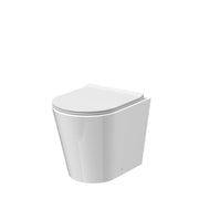 Nuie Fenton rimless back to wall toilet pan with soft close seat in white