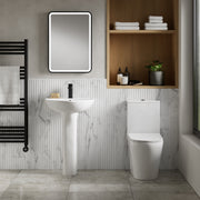 Nuie Fenton rimless close coupled toilet in a contemporary bathroom
