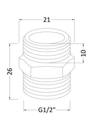 Nuie Flow Regulator Brass (FR005) line drawing