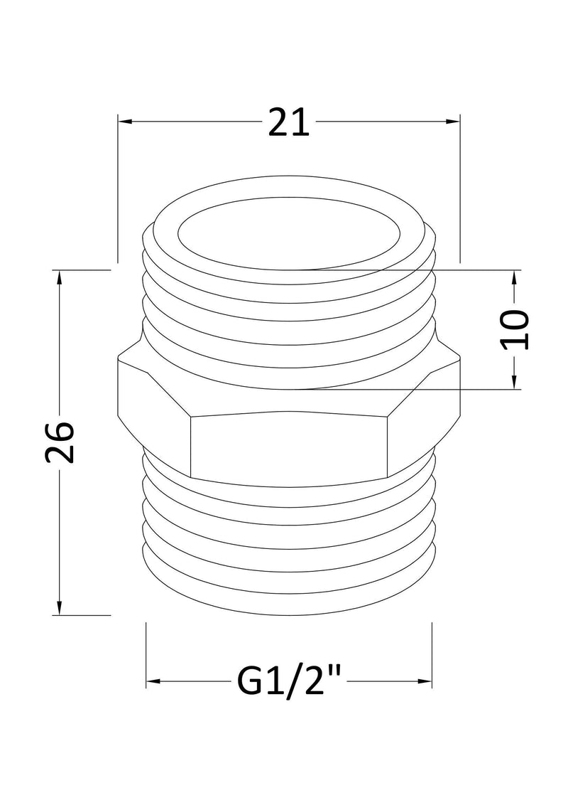 Nuie Flow Regulator Brass (FR005) line drawing