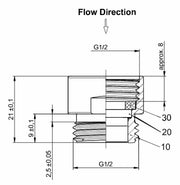 Nuie Flow Regulator line drawing