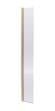 Nuie Fluted 300mm Return Screen 1850mm - Brushed Brass Hinged Flipper