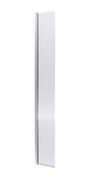 Nuie Fluted 300mm Return Screen 1850mm - Chrome Hinged Flipper