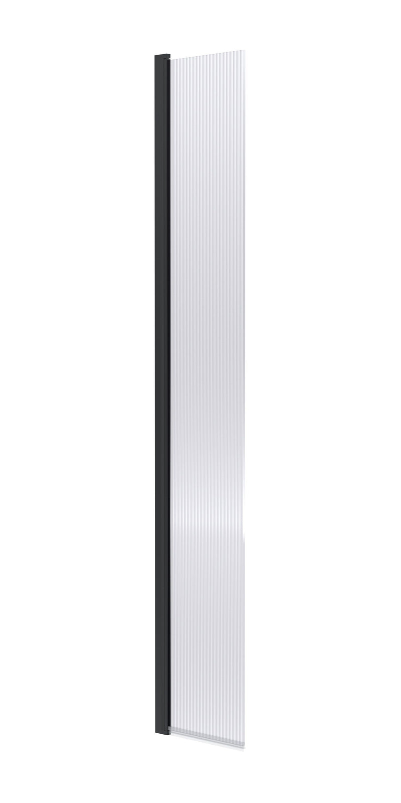Nuie Fluted 300mm Return Screen 1850mm - Matt Black Hinged Flipper