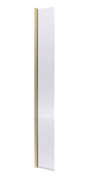 Nuie Fluted 300mm Return Screen 1950mm - Brushed Brass Hinged Flipper