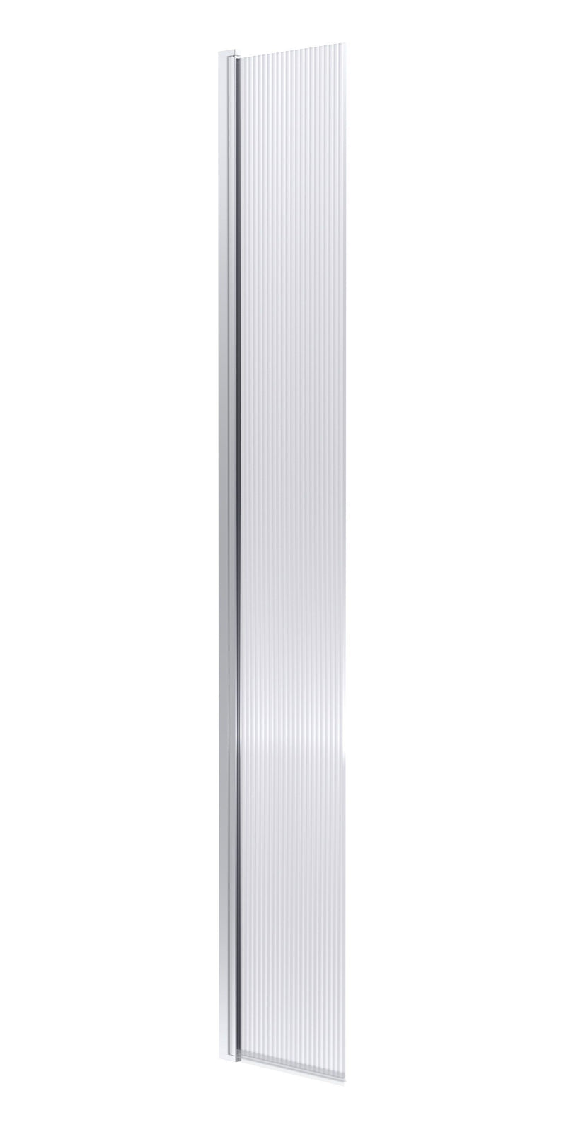 Nuie Fluted 300mm Return Screen 1950mm - Chrome Hinged Flipper