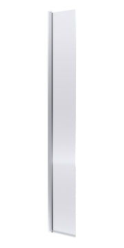 Nuie Fluted 300mm Return Screen 1950mm - Chrome With Support Bar