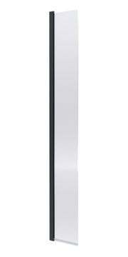 Nuie Fluted 300mm Return Screen 1950mm - Matt Black Hinged Flipper