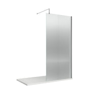 Nuie Fluted Chrome Wetroom Screen - 800mm